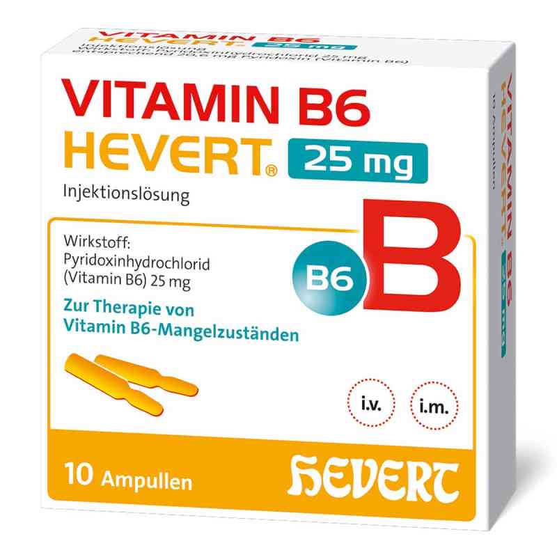 Vitamin B6 Hevert 25 mg Injektionslösung 10X2 ml von Hevert-Arzneimittel GmbH & Co. KG PZN 19831637