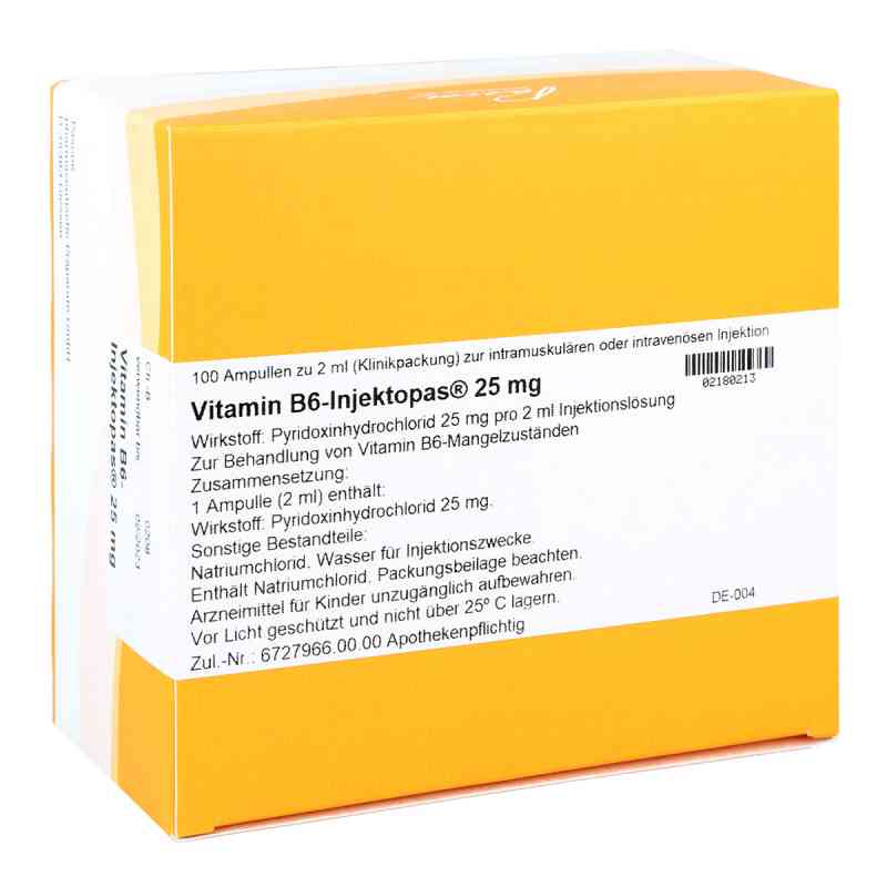 Vitamin B6 Injektopas 25 mg Injektionslösung 100X2 ml