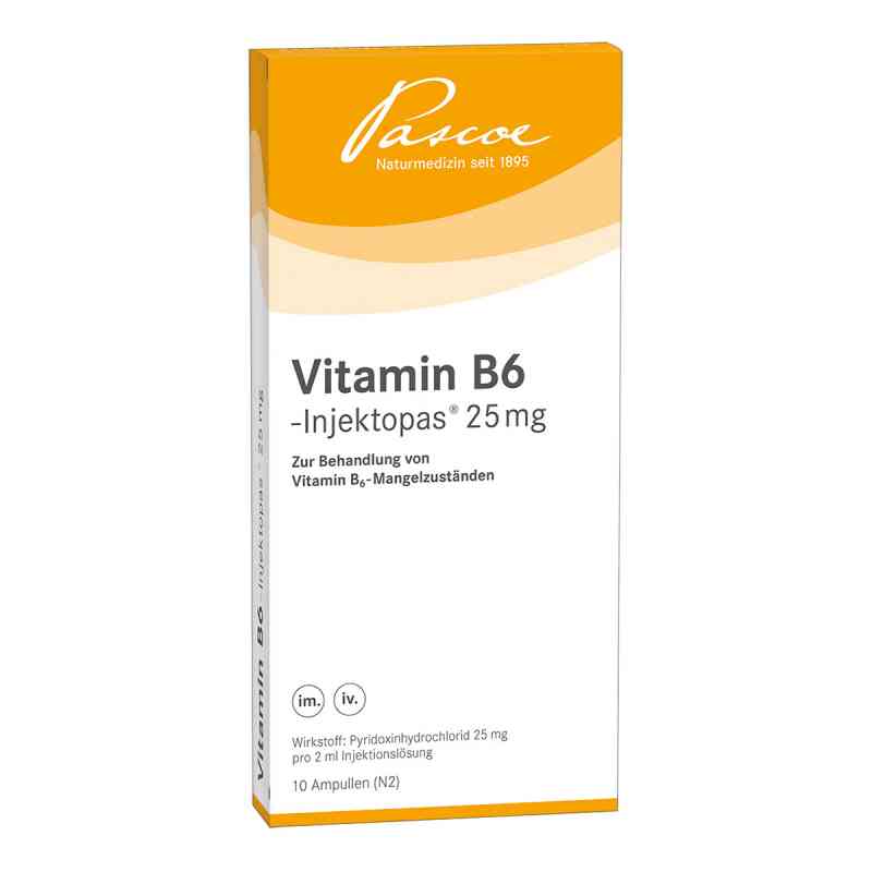 Vitamin B6 Injektopas 25 mg Injektionslösung 10X2 ml von Pascoe pharmazeutische Präparate GmbH PZN 02180182