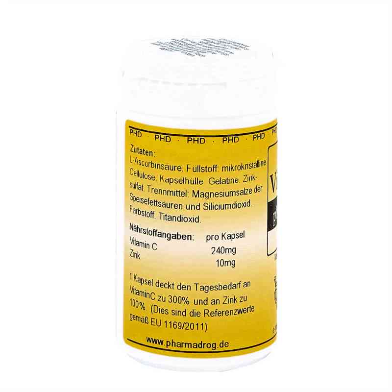Vitamin C plus Zink Kapseln 60 stk von Pharmadrog GmbH PZN 10352817