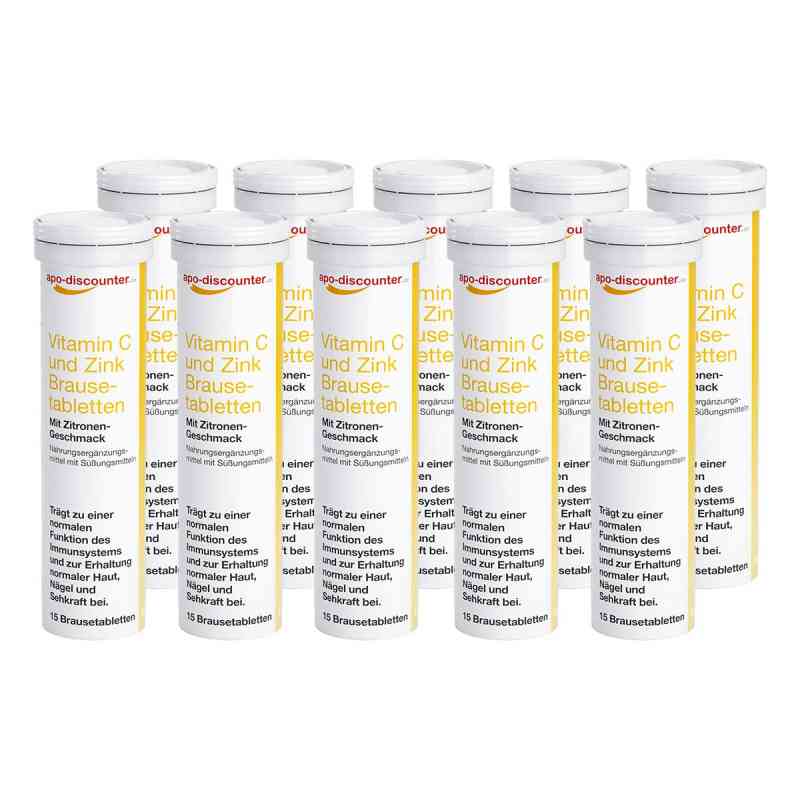 Vitamin C und Zink Brausetabletten von apo-discounter 10x15 stk von Apologistics GmbH PZN 08101503