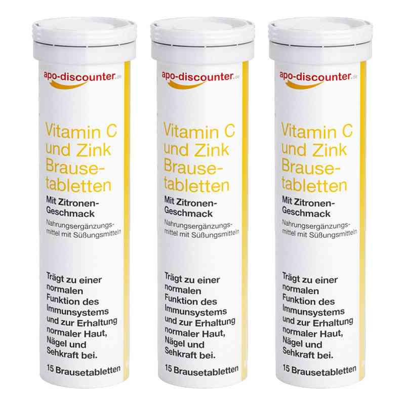 Vitamin C und Zink Brausetabletten von apo-discounter 3x15 stk von Apologistics GmbH PZN 08101501