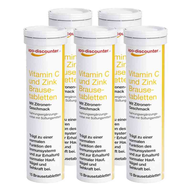 Vitamin C und Zink Brausetabletten von apo-discounter 5x15 stk von Apologistics GmbH PZN 08101502