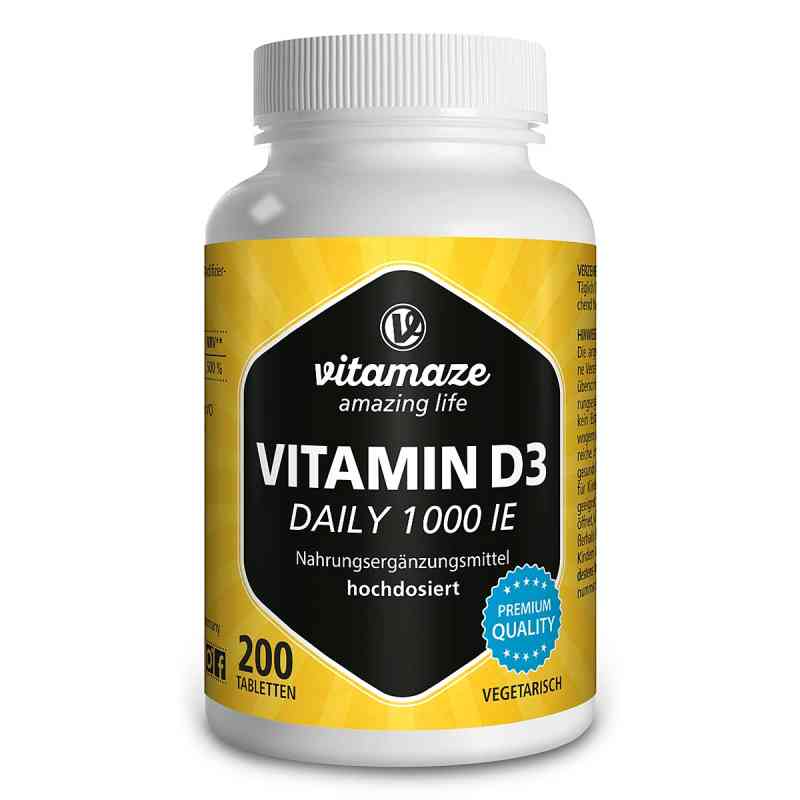 Vitamin D3 1.000 I.e. daily vegetarisch Tabletten 200 stk von Vitamaze GmbH PZN 16018657