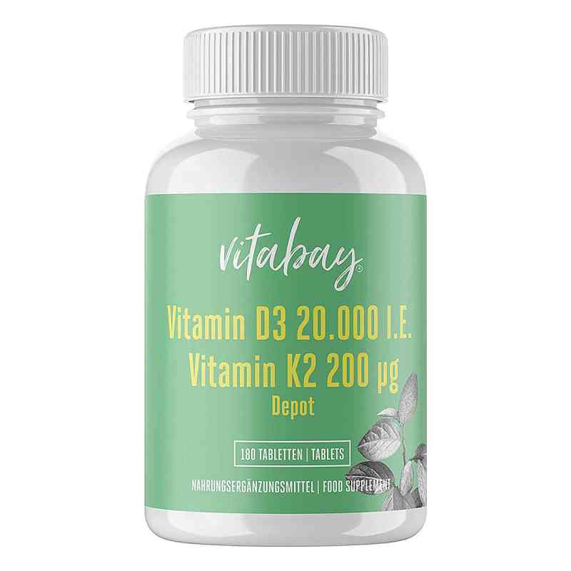 Vitamin D3 Depot 20.000 I.E. + Vitamin K2 200 mg Tabletten 180 stk von Vitabay CV PZN 18236921