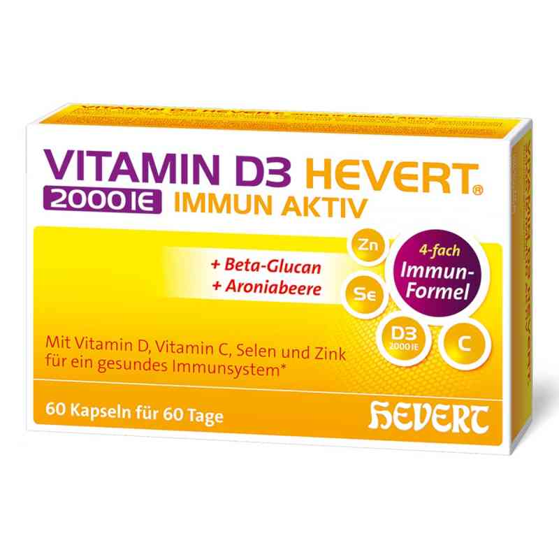 Vitamin D3 Hevert 2000 IE Immun Aktiv Kapseln 60 stk von Hevert-Arzneimittel GmbH & Co. KG PZN 19411467