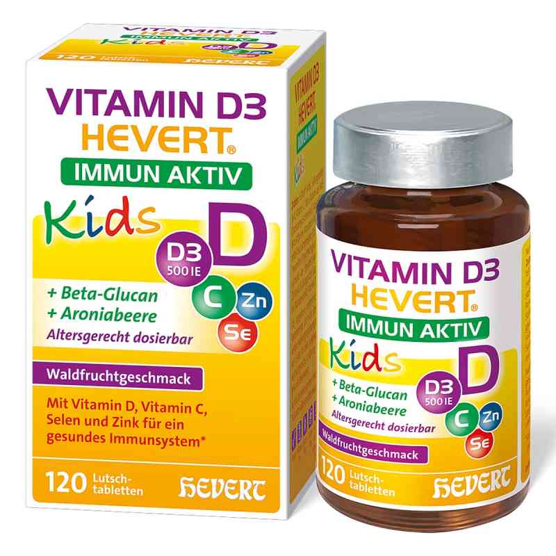 Vitamin D3 Hevert Immun Aktiv Kids Lutschtabletten 120 stk von Hevert-Arzneimittel GmbH & Co. KG PZN 19972409