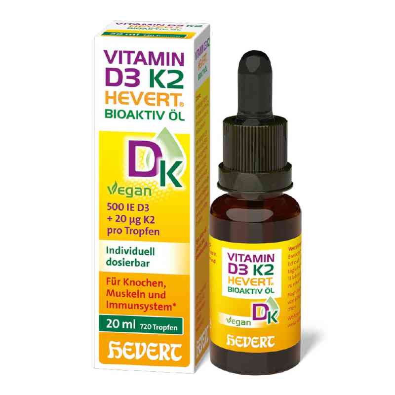Vitamin D3 K2 Hevert Bioaktiv Öl 20 ml von Hevert-Arzneimittel GmbH & Co. KG PZN 19264351
