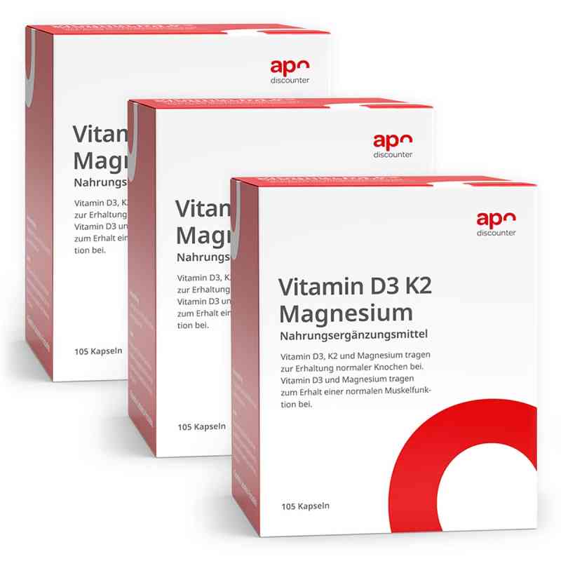 Vitamin D3 K2 Mg 2.000 I.E. Hartkapseln 3x105 stk von apo.com Group GmbH PZN 08107202