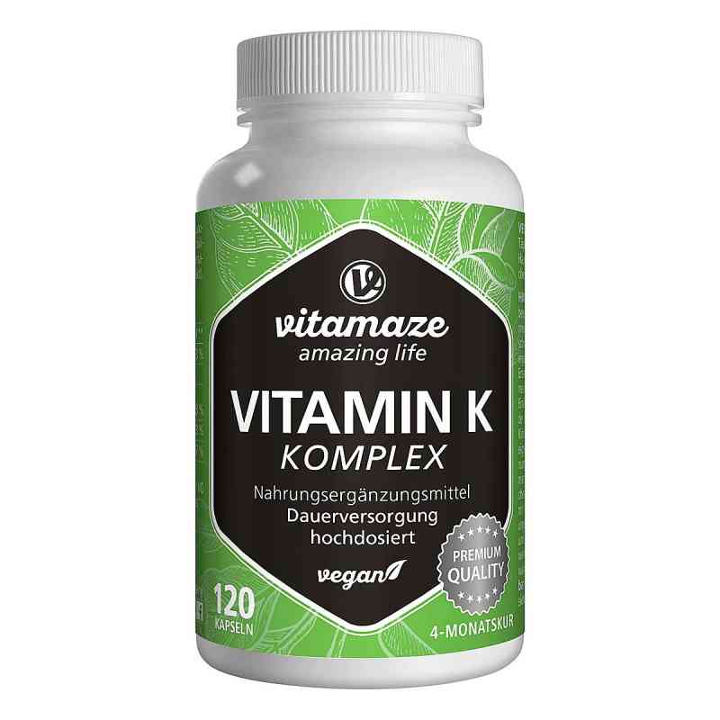 Vitamin K1 + K2 Komplex hochdosiert vegan Kapseln 120 stk von Vitamaze GmbH PZN 13947480