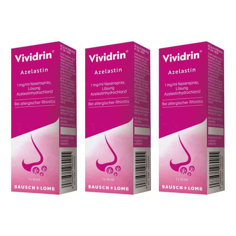 Vividrin Azelastin Nasenspray bei Heuschnupfen und Allergien 3x10 ml von Dr. Gerhard Mann Chem.-pharm.Fabrik GmbH PZN 08104585