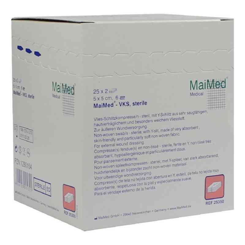 Vlies-schlitzkompressen 5x5 cm steril 6fach 25X2 stk von MaiMed GmbH PZN 01280154
