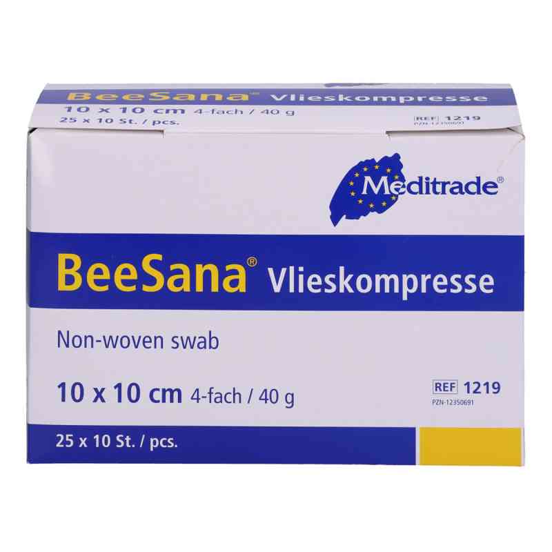 Vlieskompressen 10x10 cm steril 4fach 25X10 stk von Meditrade GmbH PZN 12350691