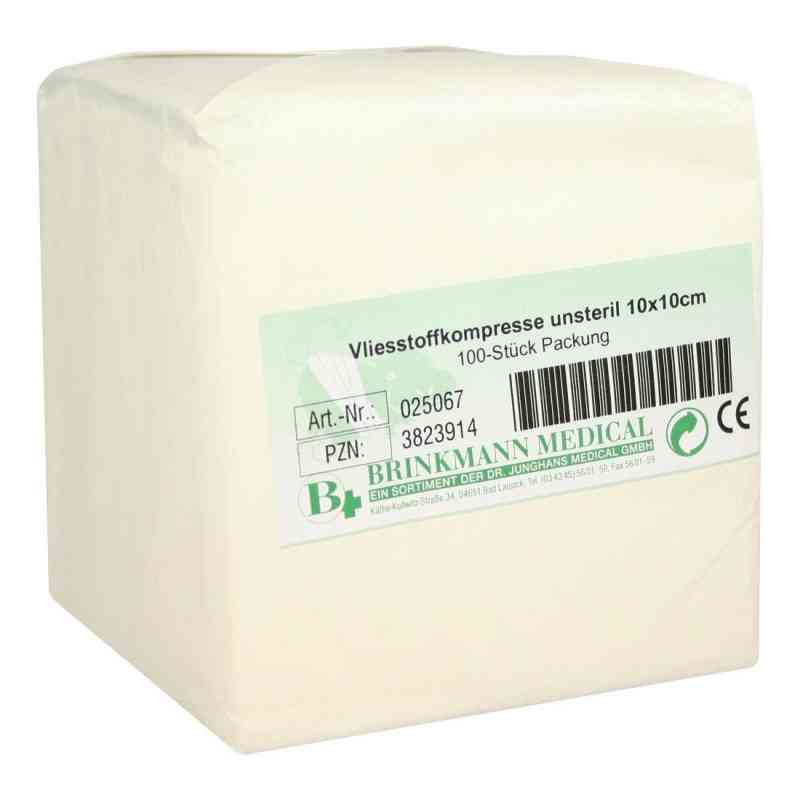 Vliesstoff-kompressen 10x10 cm unsteril 4fach 100 stk von Brinkmann Medical ein Unternehmen der Dr. Junghans PZN 03823914