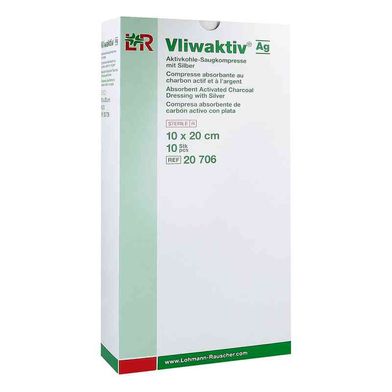 Vliwaktiv Ag Aktivkohle Saugkomp.m.silber 10x20 cm 10 stk von Lohmann & Rauscher GmbH & Co.KG PZN 04862856