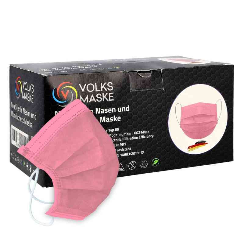 Volksmaske Nasen und Mundschutz Maske Pink 50 stk von  PZN 08101592