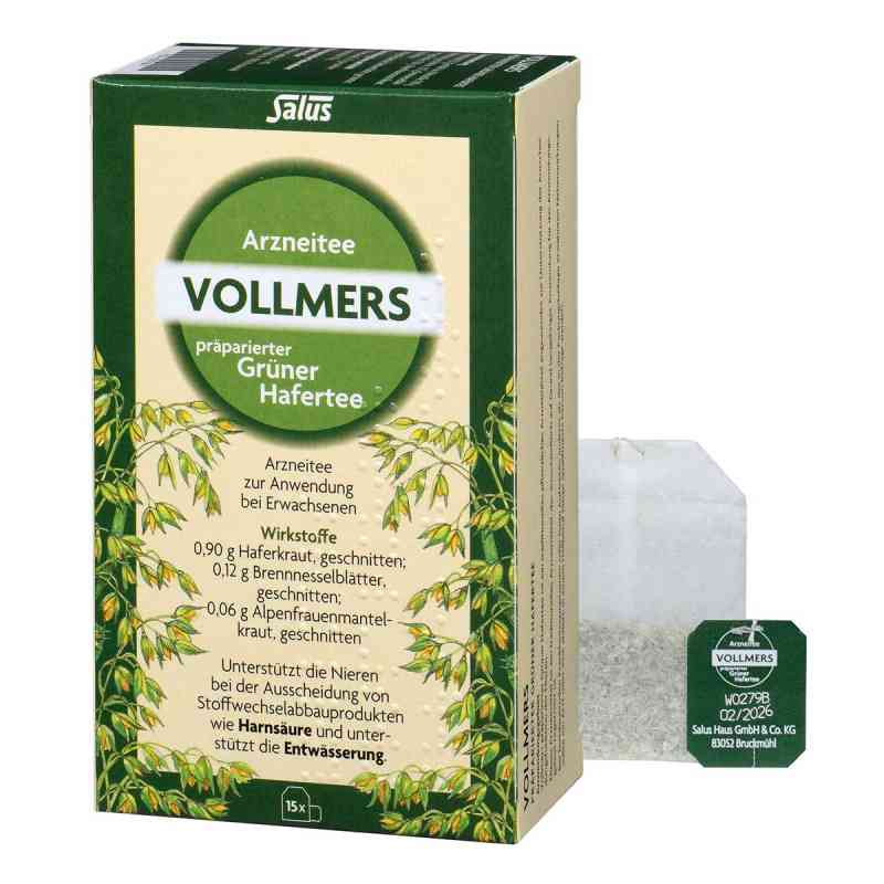 Vollmers präparierter grüner Hafertee Filterbeutel 15 stk von SALUS Pharma GmbH PZN 05371847