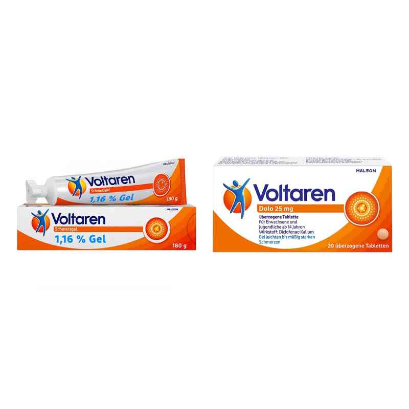 Voltaren Schmerzgel 11,6 mg/g 180g + Voltaren Dolo 25mg 20Stück 1 Set von Haleon Germany GmbH PZN 08104447