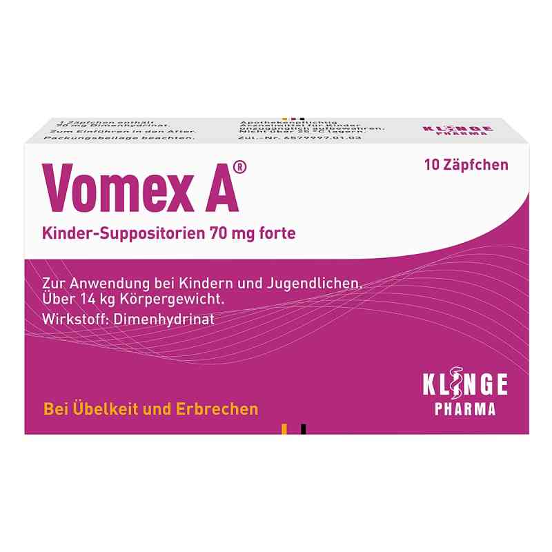 Vomex A Kinder 70mg forte 10 stk von Klinge Pharma GmbH PZN 01493022
