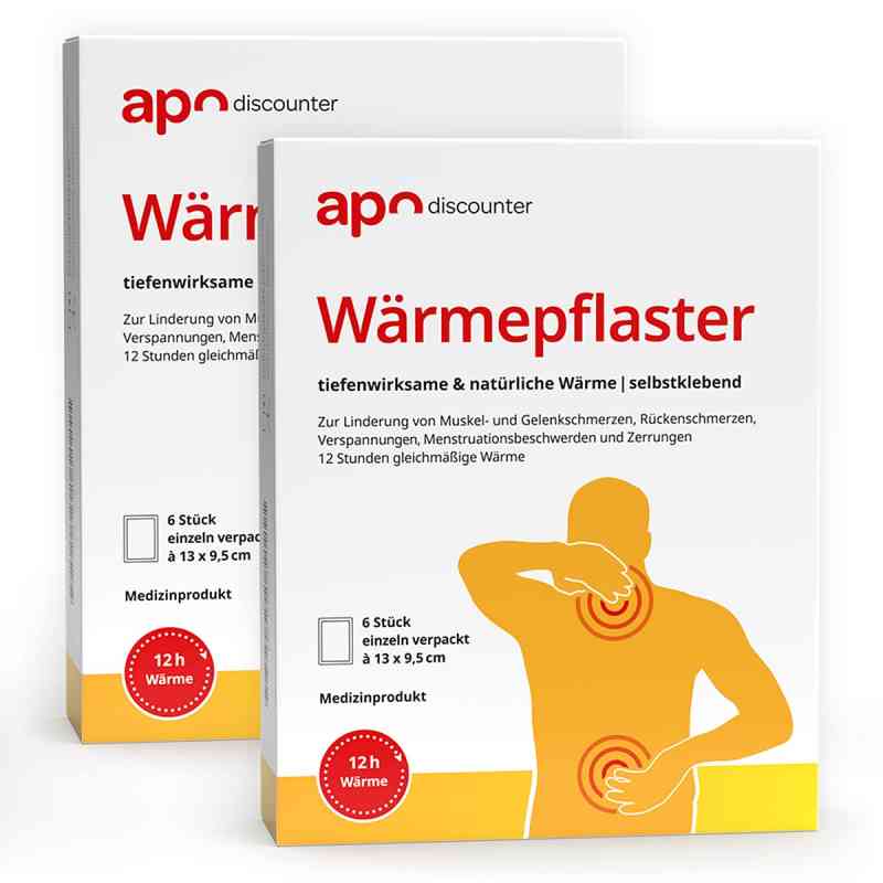 Wärmepflaster 9,5 x 13 cm von apodiscounter 2x6 stk von KOOLCARE TECHNOLOGY CO., LTD PZN 08102265