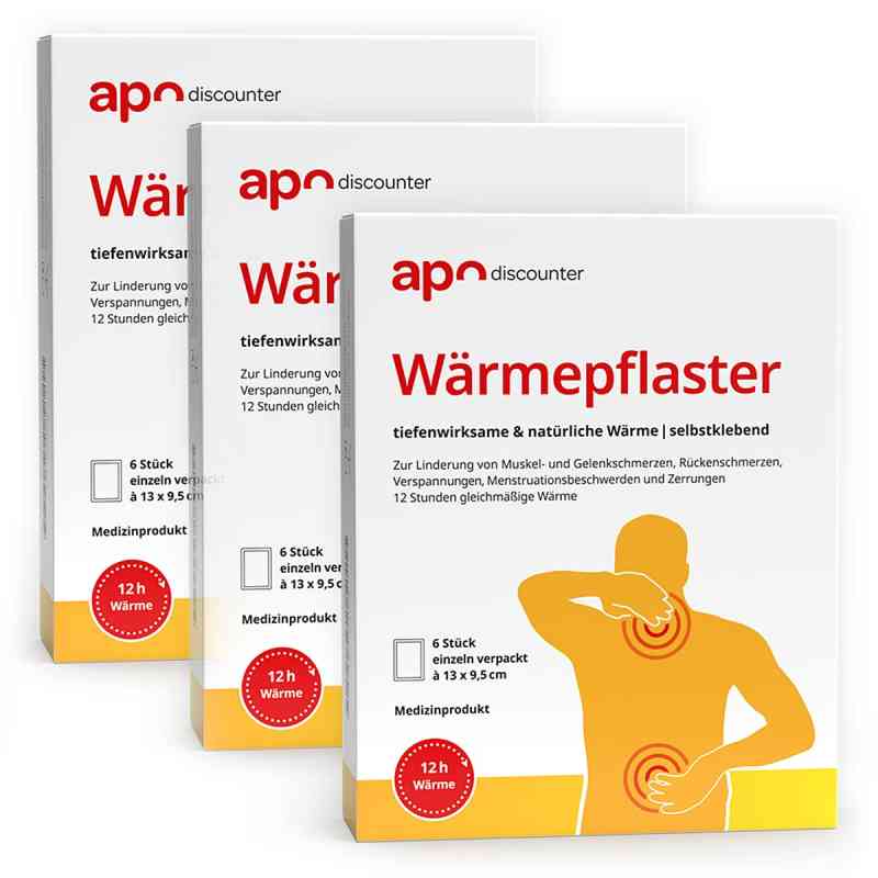 Wärmepflaster 9,5 x 13 cm von apodiscounter 3x6 stk von KOOLCARE TECHNOLOGY CO., LTD PZN 08102266