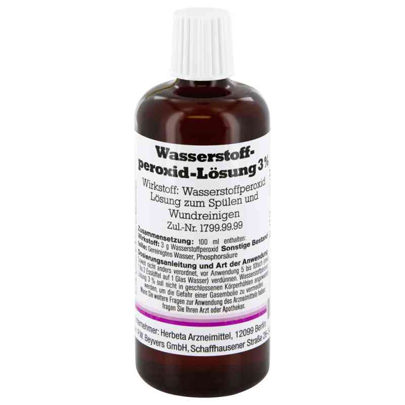 Wasserstoffperoxid Lösung 3% 100 ml von P.W. Beyvers GmbH PZN 04652515