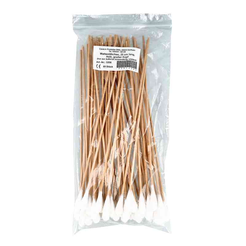 Wattestäbchen Holz grosser Kopf 25 cm 50 stk von Careliv Produkte OHG PZN 02074586