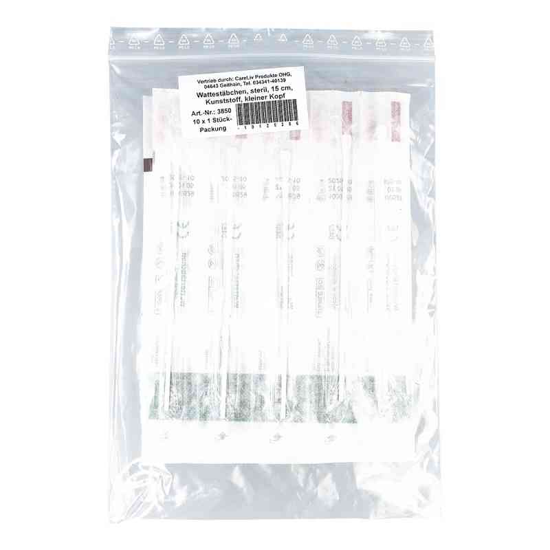 Wattestäbchen Kunststoff kleiner Kopf 15 cm steril 10X1 stk von Careliv Produkte OHG PZN 10125286
