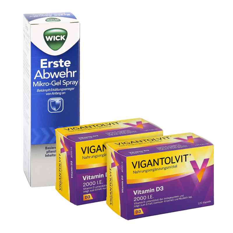 Wick erste Abwehr +2x Vigantolvit 120St. 3 stk von WICK Pharma - Zweigniederlassung der Procter & Gam PZN 08101074