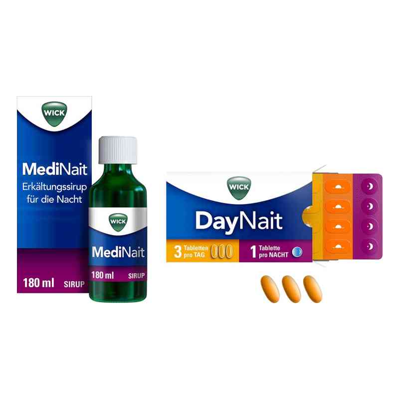 Wick MediNait Erkältungssirup für die Nacht 180 ml + DayNait Fil 1 stk von  PZN 08102436