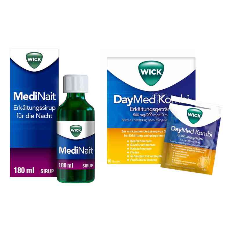 Wick MediNait Erkältungssirup für die Nacht 180 ml + Wick DayMed 1 stk von  PZN 08102438
