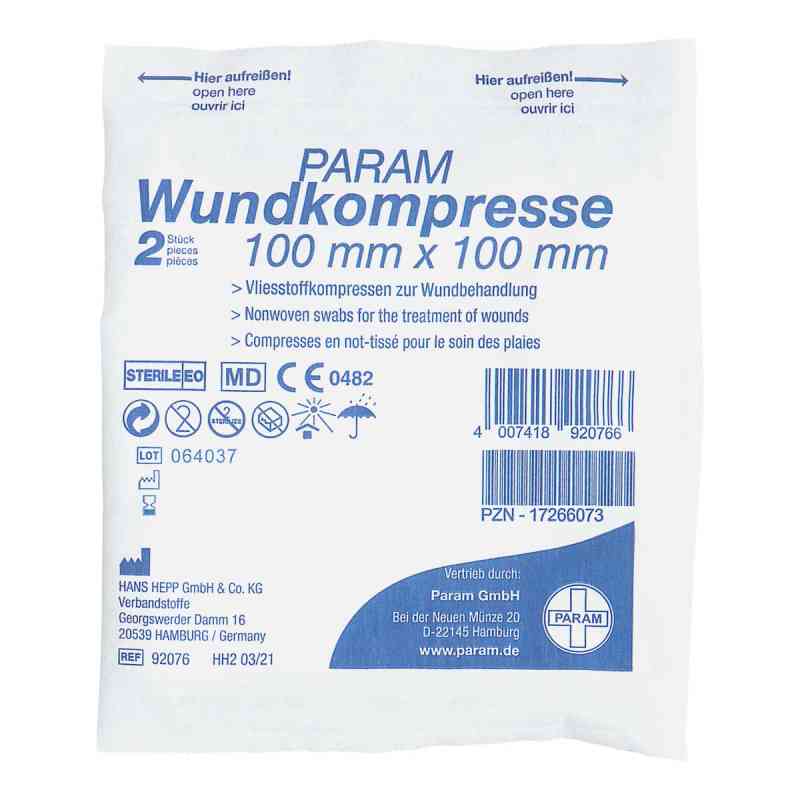Wundkompresse Vliesstoff Steril 10x10 Cm 2 stk von Param GmbH PZN 17266073