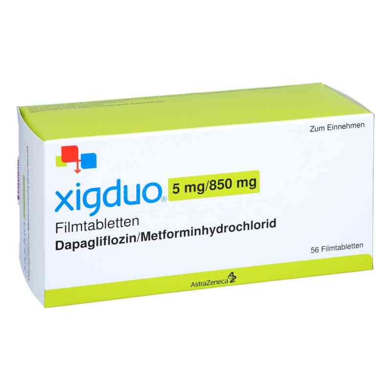 Xigduo 5 mg/850 mg Filmtabletten 56 stk von AstraZeneca GmbH PZN 10126297