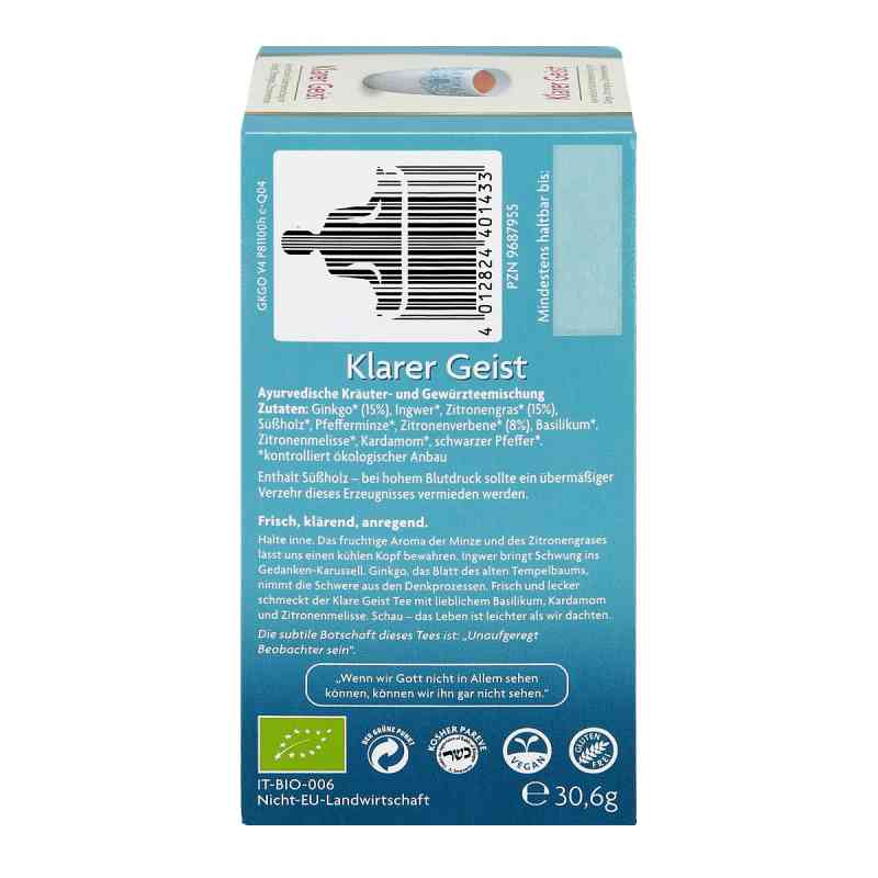 Yogi Tea Klarer Geist – Ayurvedischer Bio-Kräutertee Mit Zitronengras & Minze, Koffeinfrei, 102 Beutel