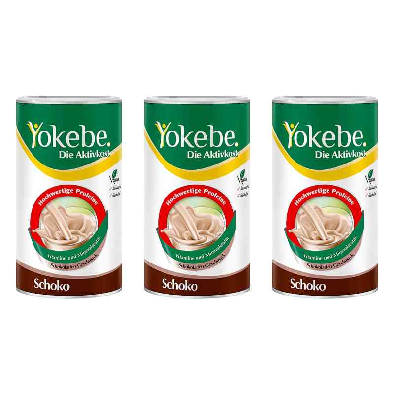 Yokebe Schoko - Diätshake zur Gewichtsabnahme - mit Protein 3x500 g von Naturwohl Pharma GmbH PZN 08105201