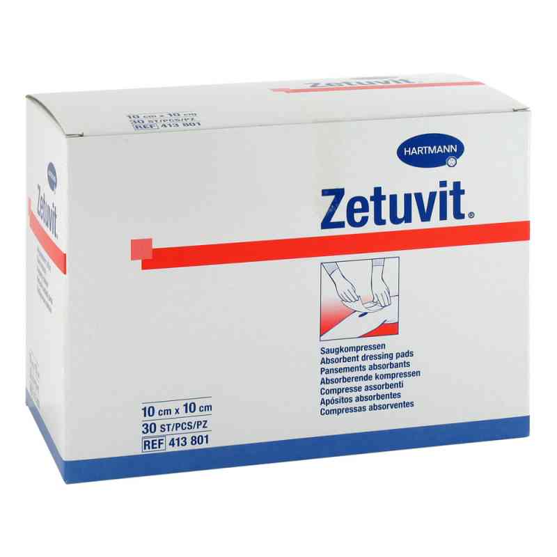 Zetuvit Saugkompressen unsteril 10x10 cm 30 stk von PAUL HARTMANN AG PZN 01905507