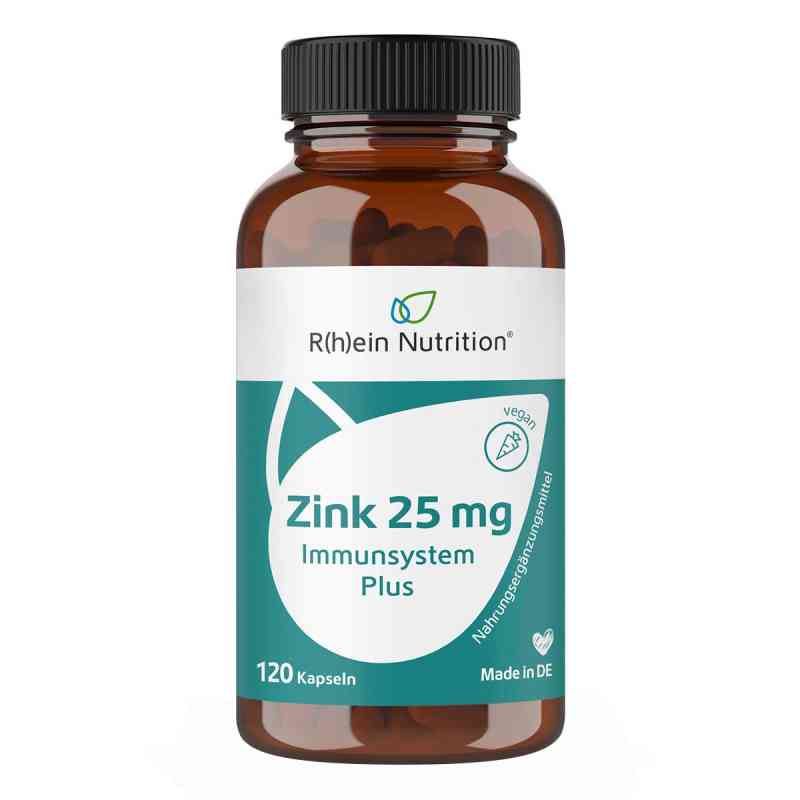 Zink 25 mg Immunsystem Plus hochdosiert+vegan Kapseln  120 stk von R(h)ein Nutrition & Health GmbH PZN 19345486