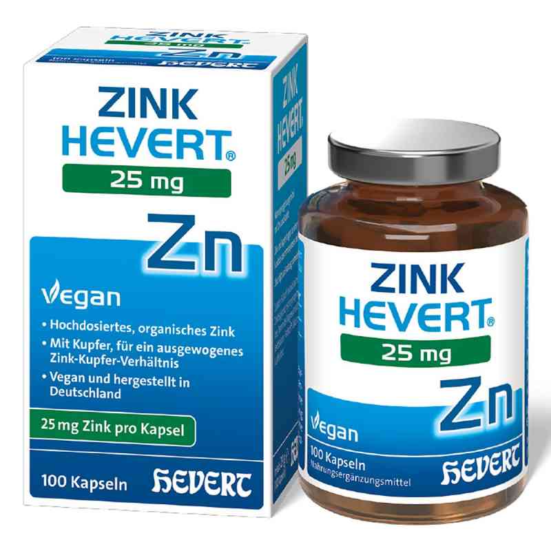 Zink Hevert 25 Mg Kapseln 100 stk von Hevert-Arzneimittel GmbH & Co. KG PZN 19885159