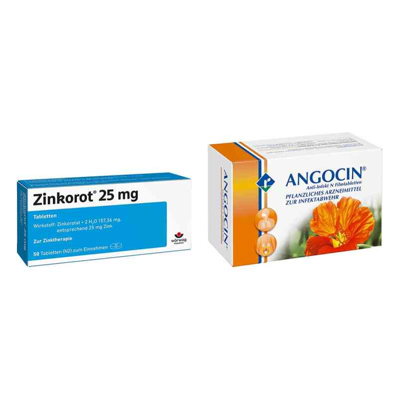 Zinkorot 25 Mg Tabletten + Angocin Anti Infekt N Filmtabletten 50+500 stk von  PZN 08105427