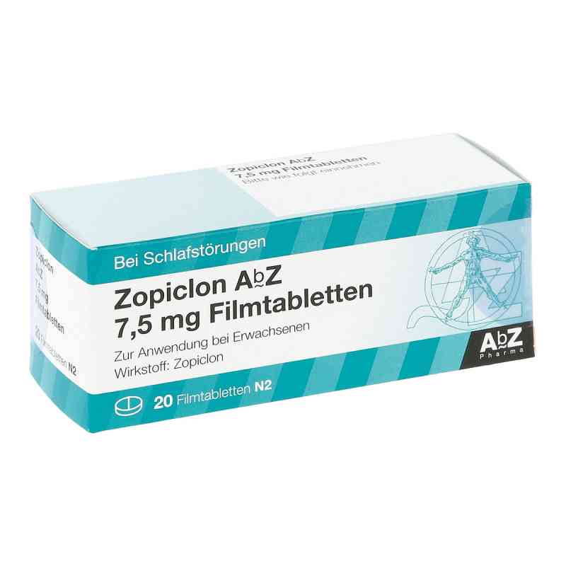 Zopiclon Abz 7,5 mg Filmtabletten 20 stk von AbZ Pharma GmbH PZN 01830790