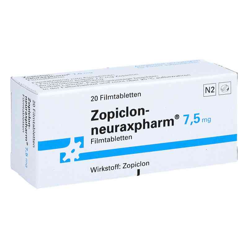 Zopiclon-neuraxpharm 7,5 mg Filmtabletten 20 stk von neuraxpharm Arzneimittel GmbH PZN 00575870