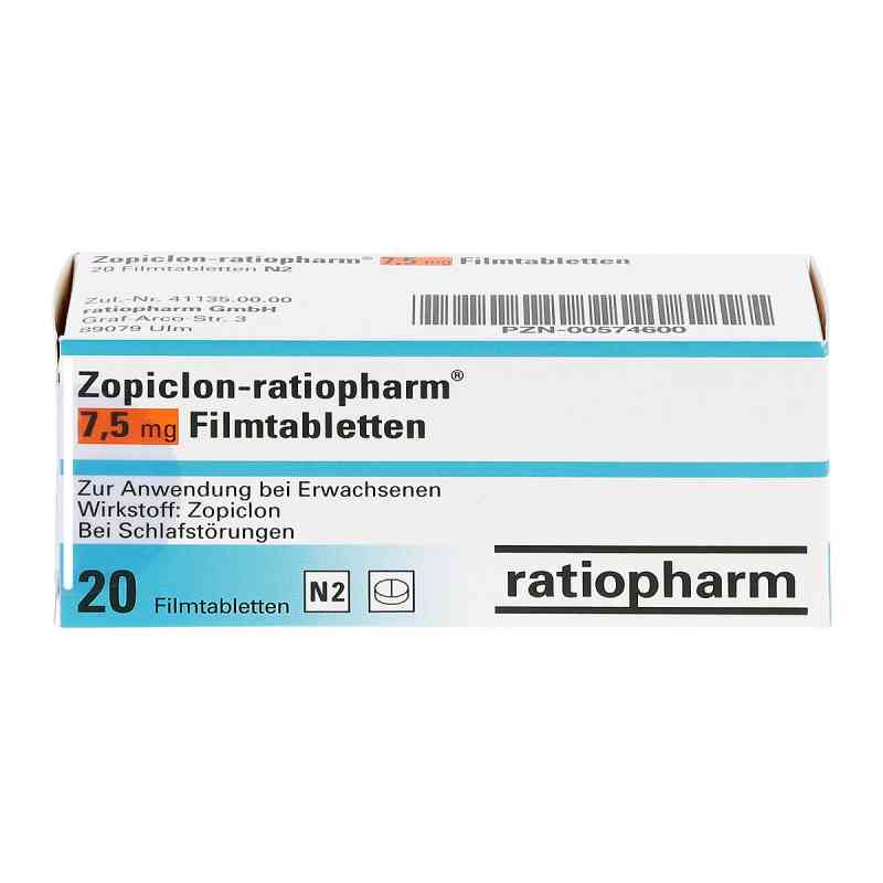Zopiclon-ratiopharm 7,5 mg Filmtabletten 20 stk