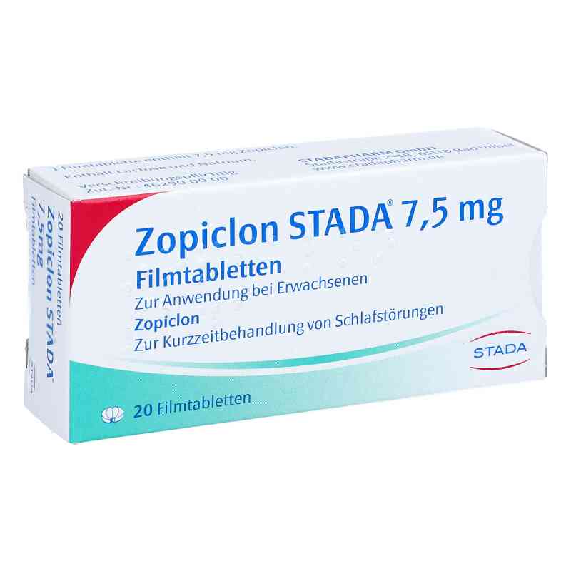 Zopiclon Stada 7,5 mg Filmtabletten 20 stk von STADAPHARM GmbH PZN 00574534
