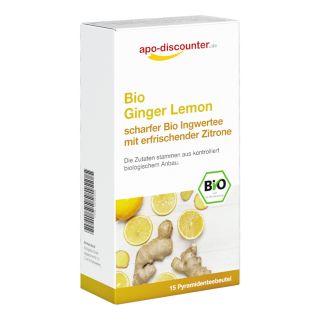 Bio Ginger Lemon Tee Filterbeutel von apo-discounter 15X1.5 g von apo.com Group GmbH PZN 16882048