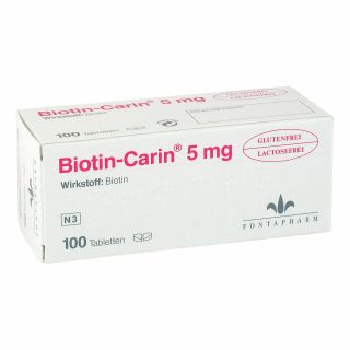 Biotin Carin 5 mg lactose glutenfrei Tabletten 100 stk von Fontapharm AG PZN 00993805