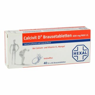 Calcivit D Brausetabletten 600mg/400 internationale Einheiten 40 stk von CHEPLAPHARM Arzneimittel GmbH PZN 00170191