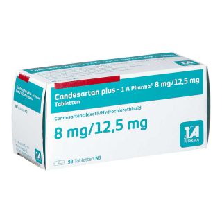 Candesartan plus-1A Pharma 8mg/12,5mg 98 stk von 1 A Pharma GmbH PZN 09519850