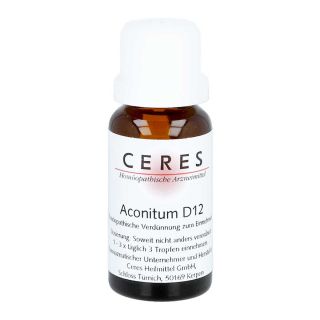 Ceres Aconitum D12 Dilution 20 ml von CERES Heilmittel GmbH PZN 00646802