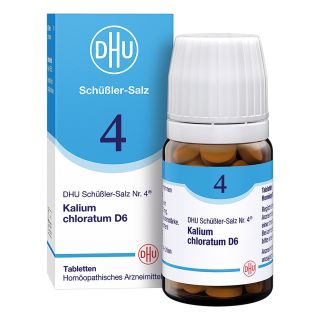 DHU Schüßler-Salz Nummer 4 Kalium chloratum D6 Tabletten 80 stk von DHU-Arzneimittel GmbH & Co. KG PZN 00274074