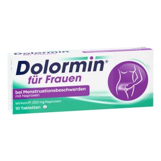 Dolormin für Frauen bei Menstruationsbeschwerden mit Naproxen 10 stk von Johnson & Johnson GmbH (OTC) PZN 02434116